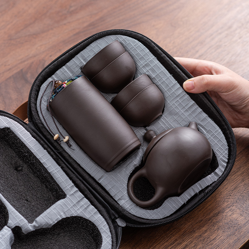 Creative Purple Clay Travel Tea Set