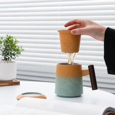 Gradient Color Tea Separation Cup 02