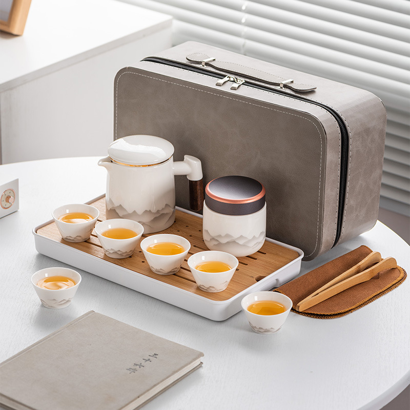 Chinese Style Ceramic Travel Tea Set