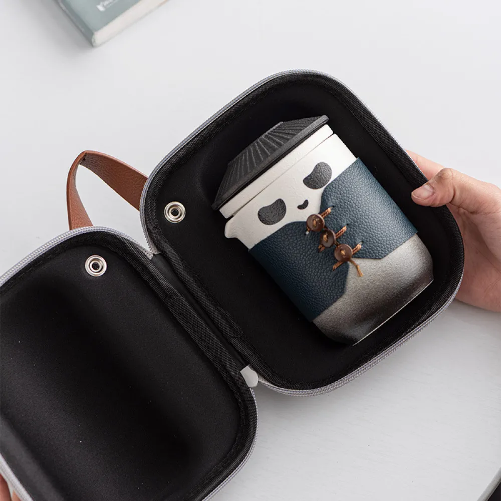 High-end Panda Kung Fu Travel Tea Set Portable