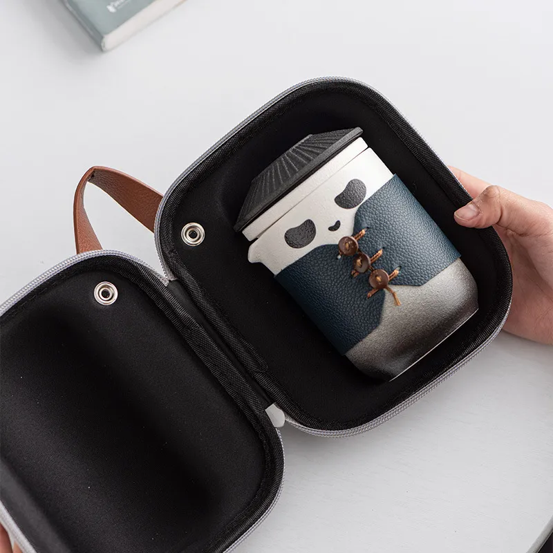 High-end Panda Kung Fu Travel Tea Set Portable