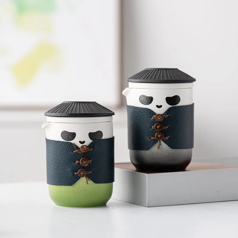 High-end Panda Kung Fu Travel Tea Set Portable