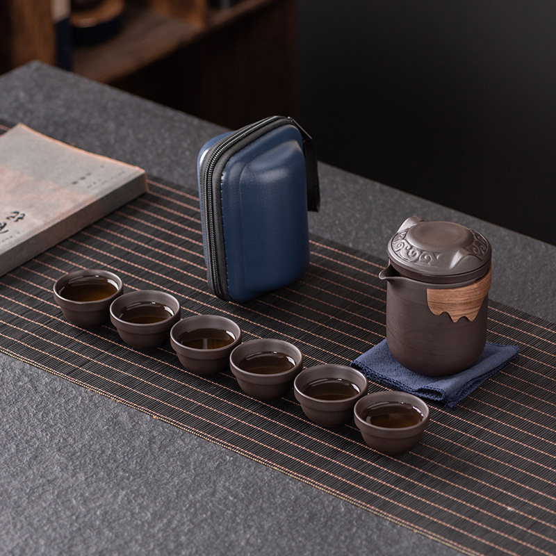 High-end Purple Sand Travel Tea Set Travel Portable