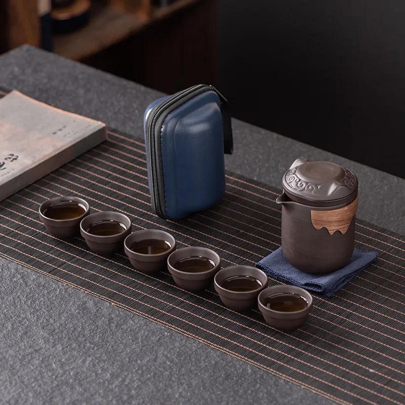 High-end Purple Sand Travel Tea Set Travel Portable