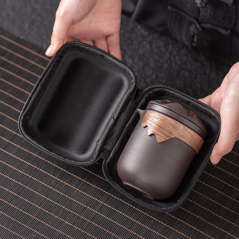 High-end Purple Sand Travel Tea Set Travel Portable