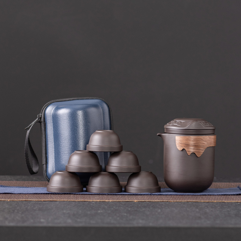 High-end Purple Sand Travel Tea Set Travel Portable