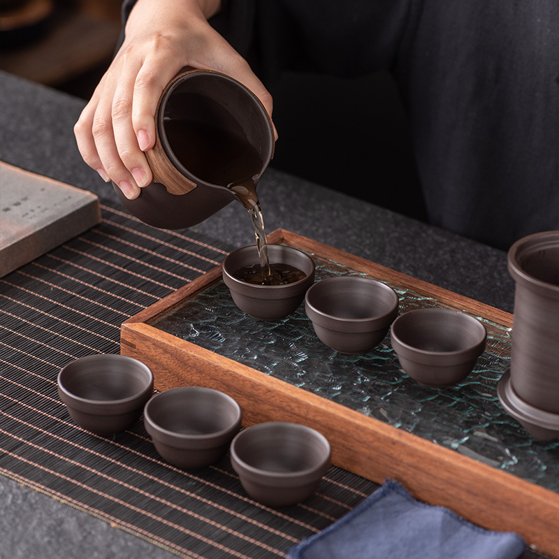 High-end Purple Sand Travel Tea Set Travel Portable