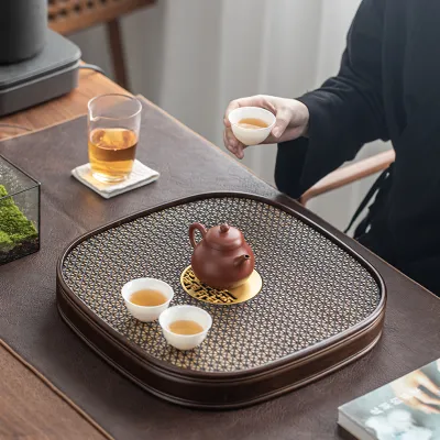 Bamboo Kung Fu Tea Tray with Water Storage and Drainage Tray 01