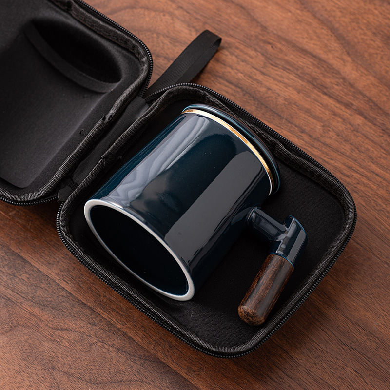 Jade Porcelain Tea Cup With Filter And Separation