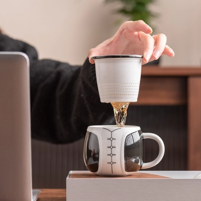 Panda Filter Tea Cup Tea Water Separation Cup 02