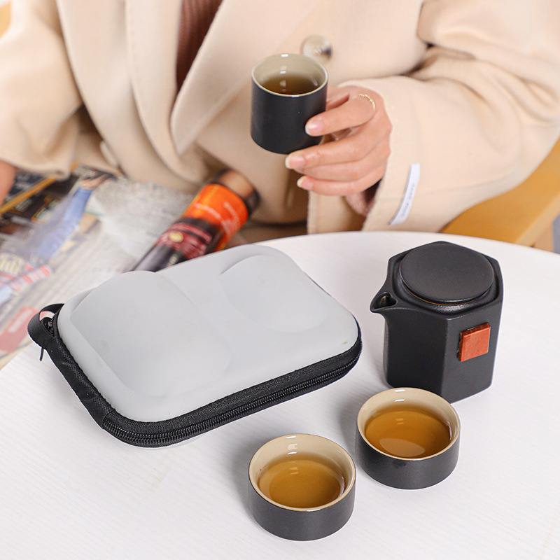 Silver-plated Travel Tea Set Outdoor Portable Teapot