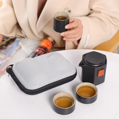 Silver-plated Travel Tea Set Outdoor Portable Teapot 02