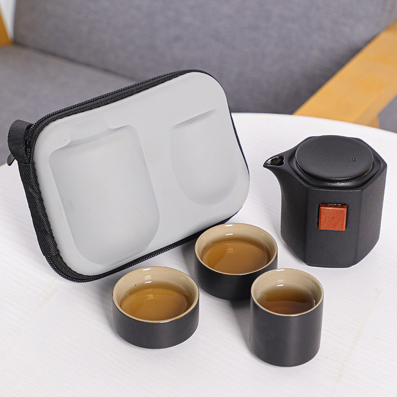 Silver-plated Travel Tea Set Outdoor Portable Teapot