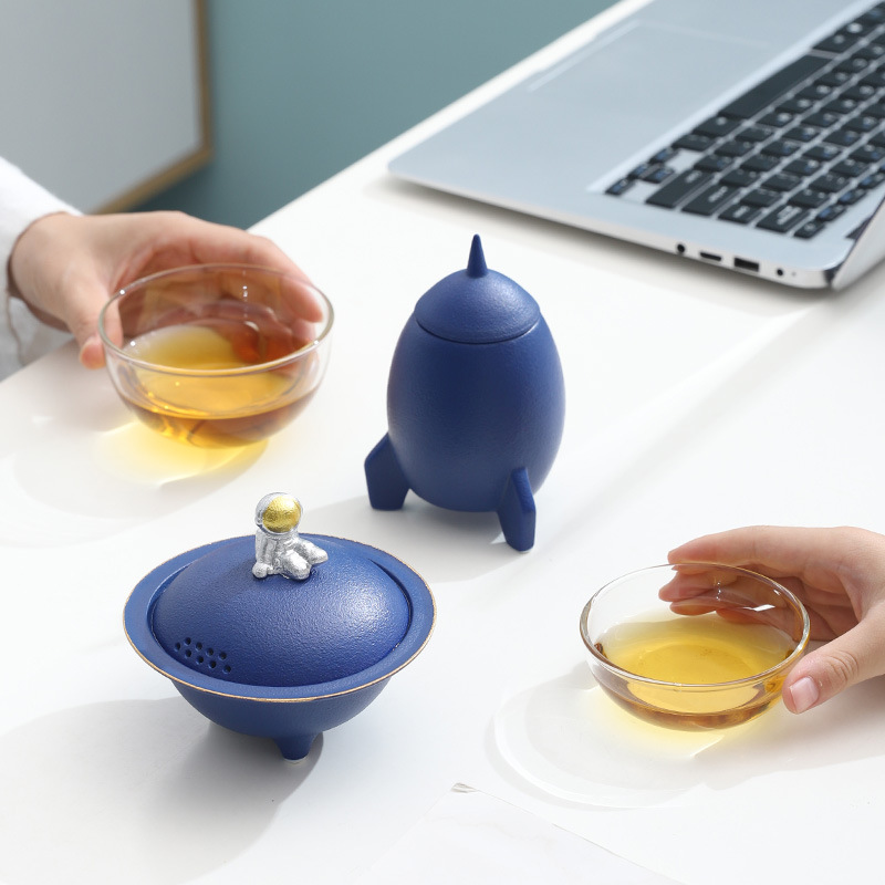 Portable Quick One Pot Two Cup Travel Tea Set