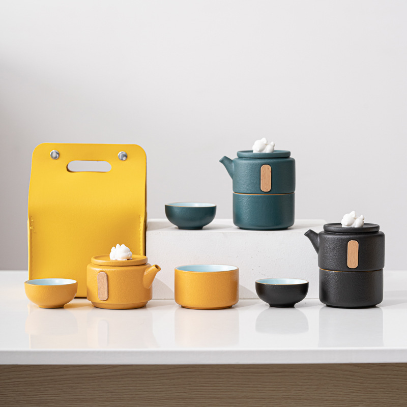 Portable Travel Tea Set Ceramic Teapot Tea Cup