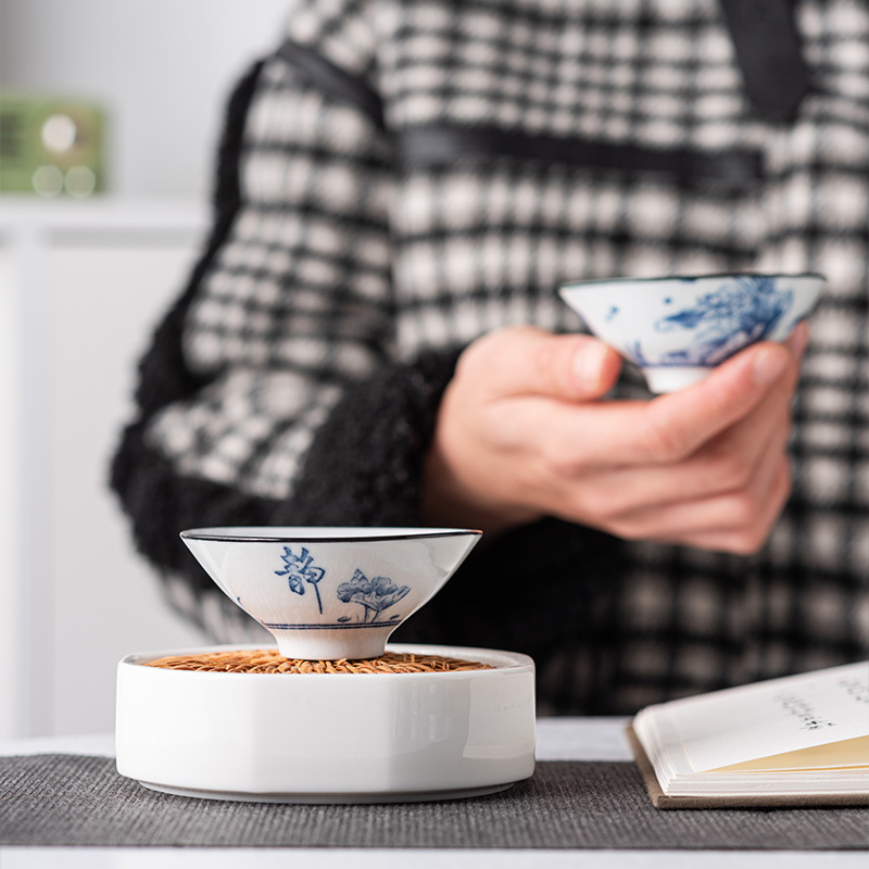 Chinese Culture Blue and White Porcelain Teacup Set