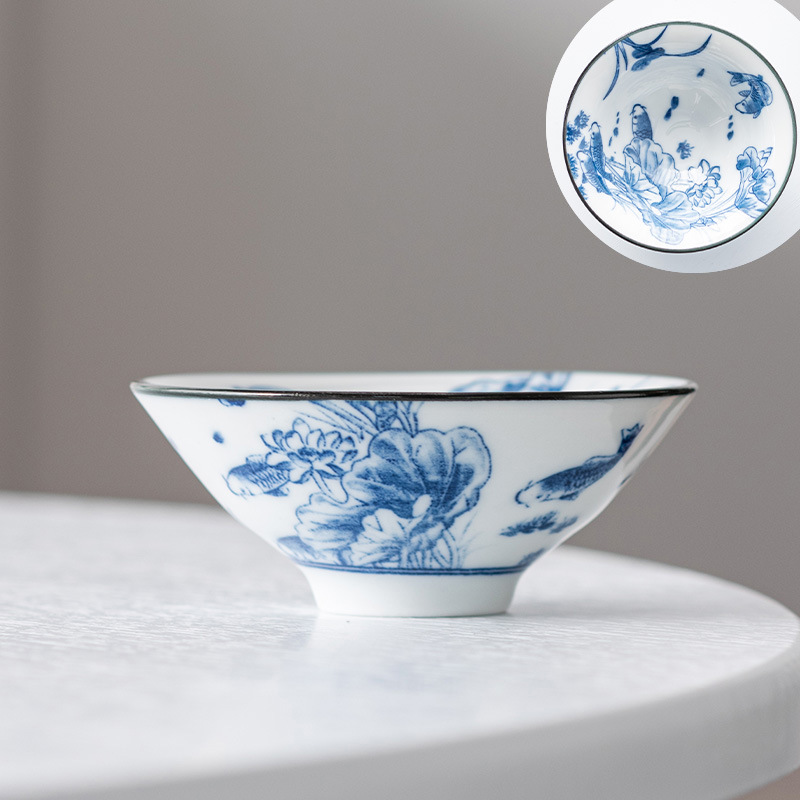 Chinese Culture Blue and White Porcelain Teacup Set