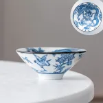 Chinese Culture Blue and White Porcelain Teacup Set