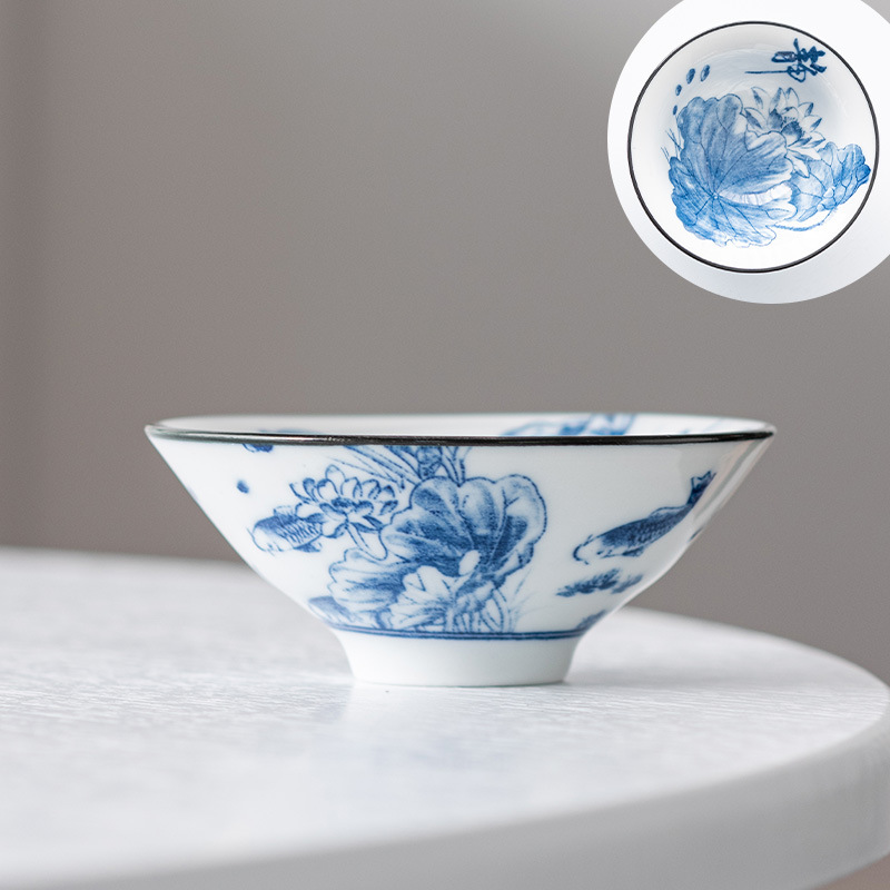 Chinese Culture Blue and White Porcelain Teacup Set