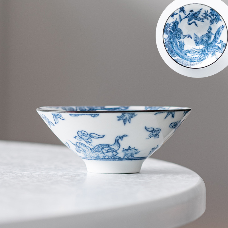 Chinese Culture Blue and White Porcelain Teacup Set