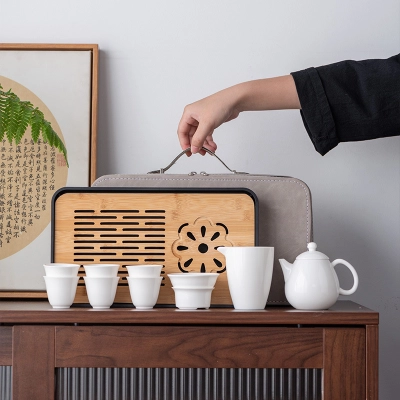 Mutton Fat Jade Porcelain Teapot Teacup Tea Tray 02