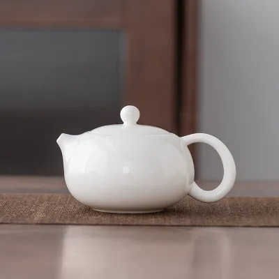 White Jade Porcelain Teapot Handmade Teapot 01
