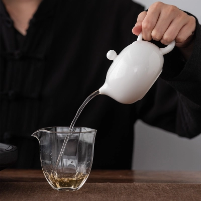 White Jade Porcelain Teapot Handmade Teapot 02