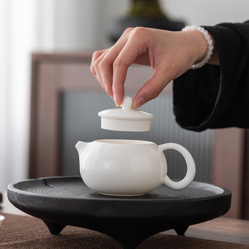 White Jade Porcelain Teapot Handmade Teapot