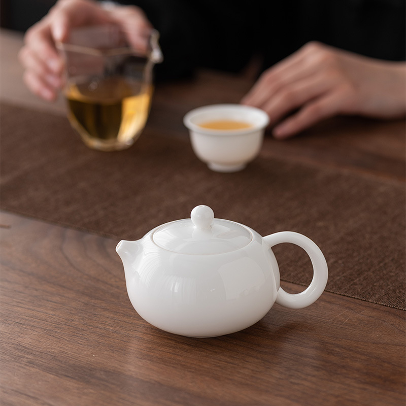 White Jade Porcelain Teapot Handmade Teapot