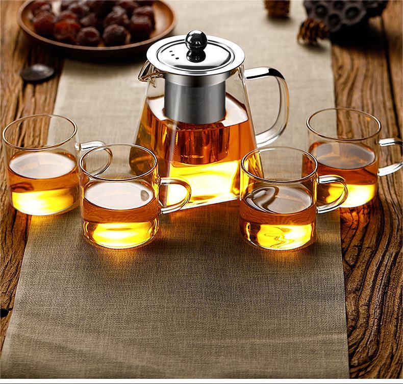 Home Filter Teapot Thickened Glass Resistant to High Temperatures