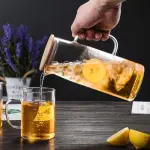Square Handle Straight Borosilicate Glass Cold Water Pitcher