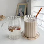 Glass Water Cup With Petal Edge And Handle
