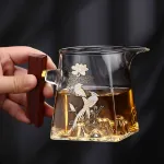 Artistic Borosilicate Glass Tea Set With Wooden Handle