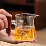 Artistic Borosilicate Glass Tea Set With Wooden Handle