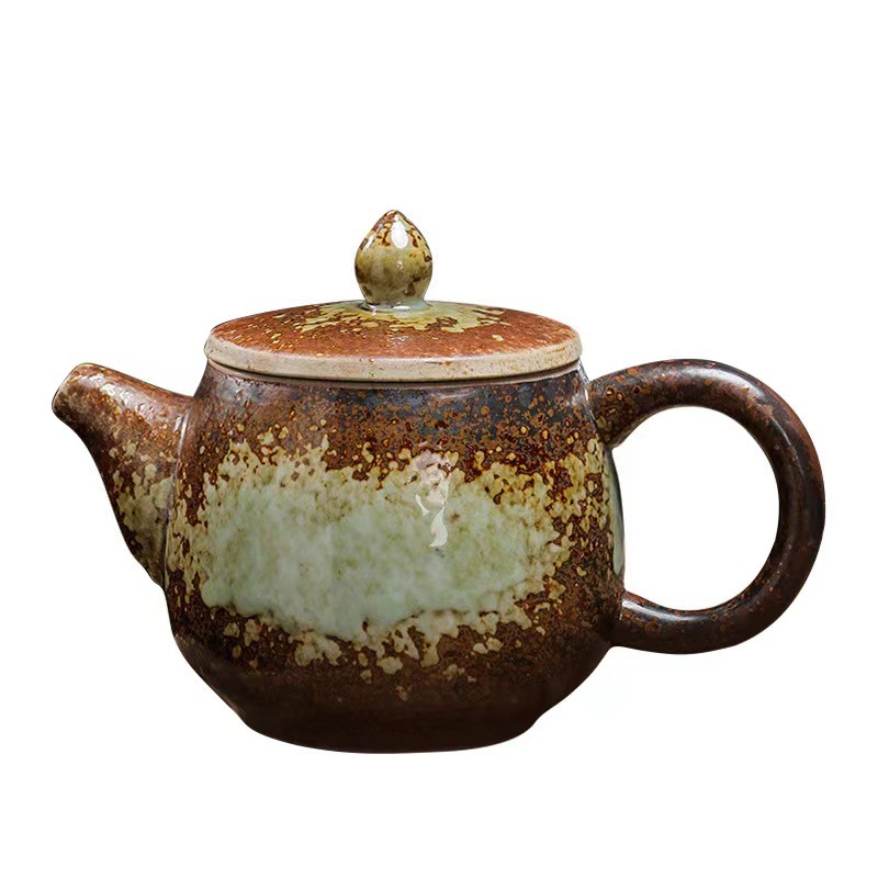 Ceramic Travel Tea Set Golden Dragon Fish Teapot Teacup