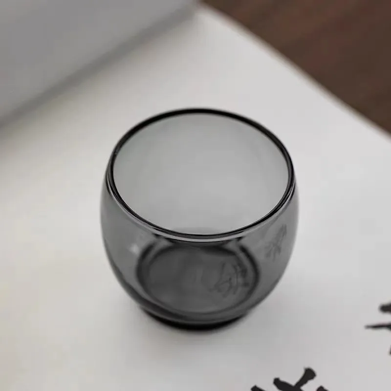 High Borosilicate Black Glass Small Teacup