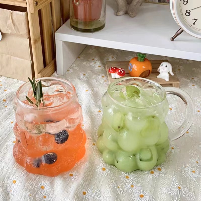 High Borosilicate Glass Grape Shape Hot And Cold Water Cup