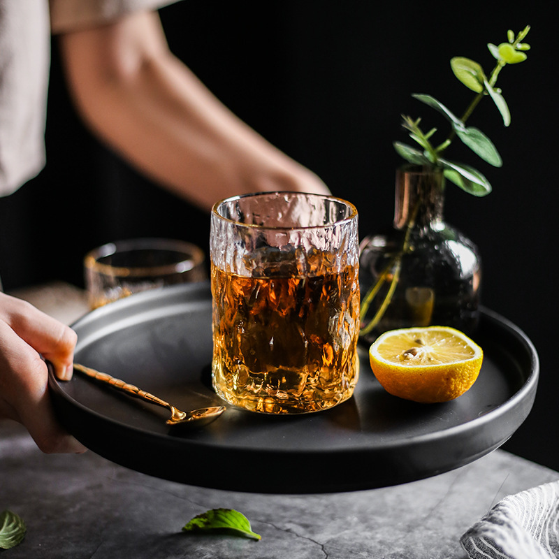 High Borosilicate Glass Hammer Pattern Cold Drink Cup