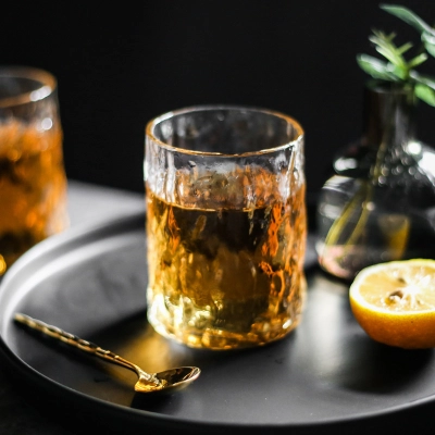 High Borosilicate Glass Hammer Pattern Cold Drink Cup 01