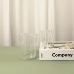 High Borosilicate Glass Vertical Pattern Single Layer Cup