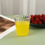 High Borosilicate Glass Vertical Pattern Single Layer Cup