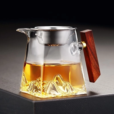 Large Square Borosilicate Glass Tea Dispenser Kung Fu Tea Cup 01