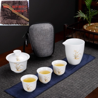 Mutton Fat Jade Kung Fu Tea Set Souvenir 01