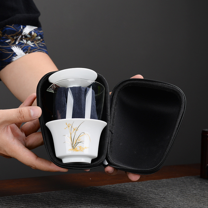 Mutton Fat Jade Kung Fu Tea Set Souvenir