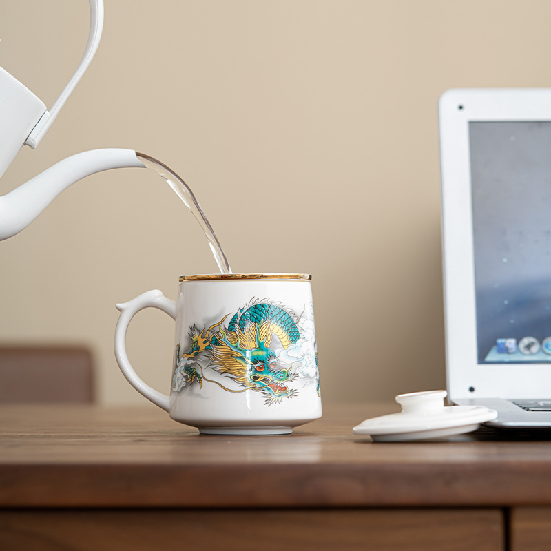 Mutton Fat Jade Tea Water Separation Office Cup