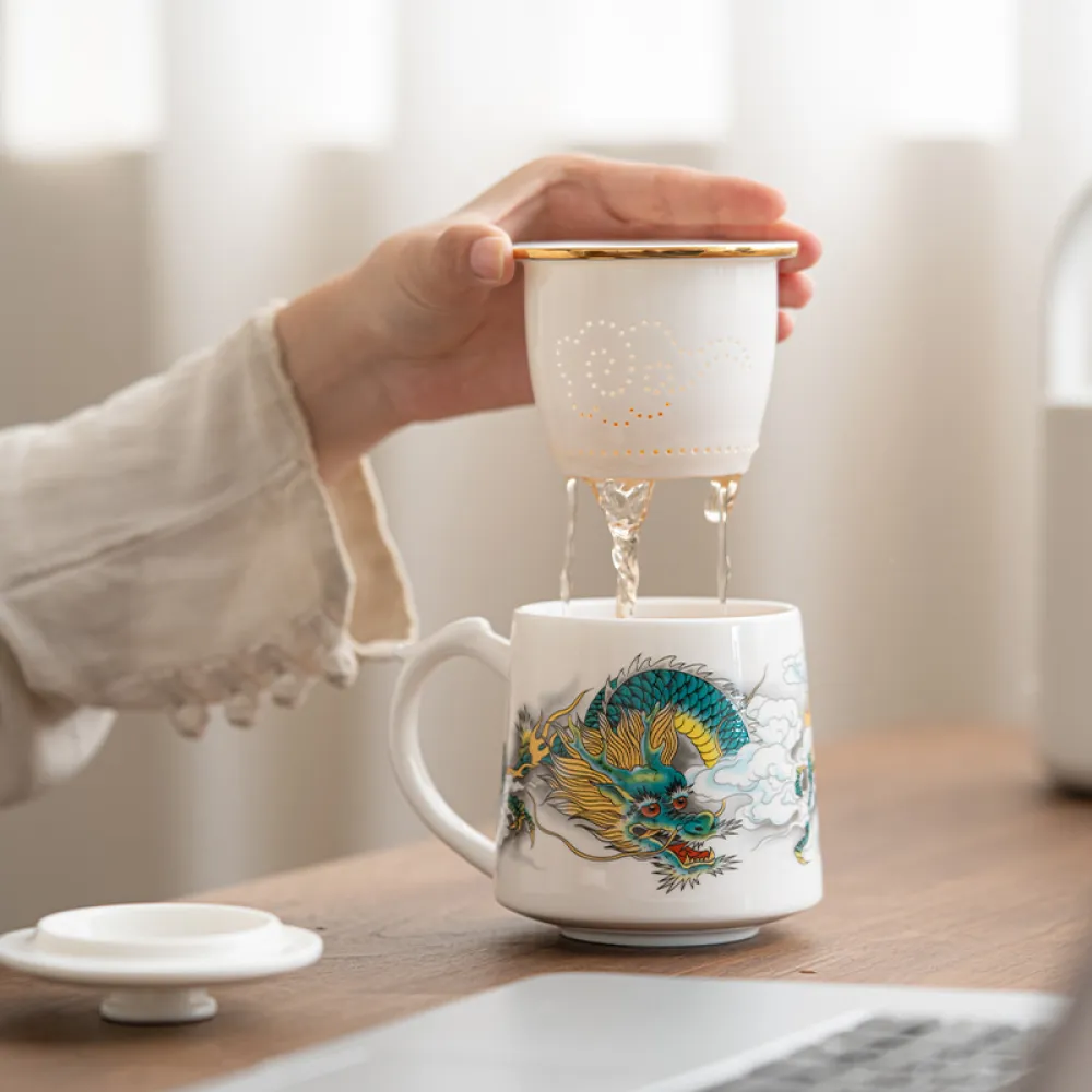 Mutton Fat Jade Tea Water Separation Office Cup