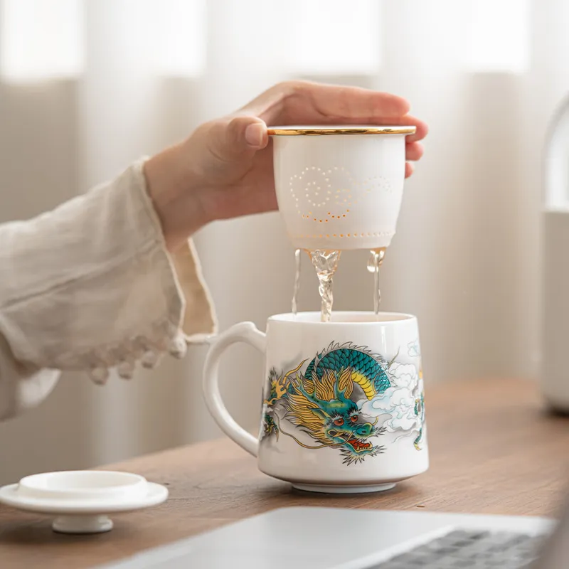 Mutton Fat Jade Tea Water Separation Office Cup