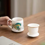 Mutton Fat Jade Tea Water Separation Office Cup
