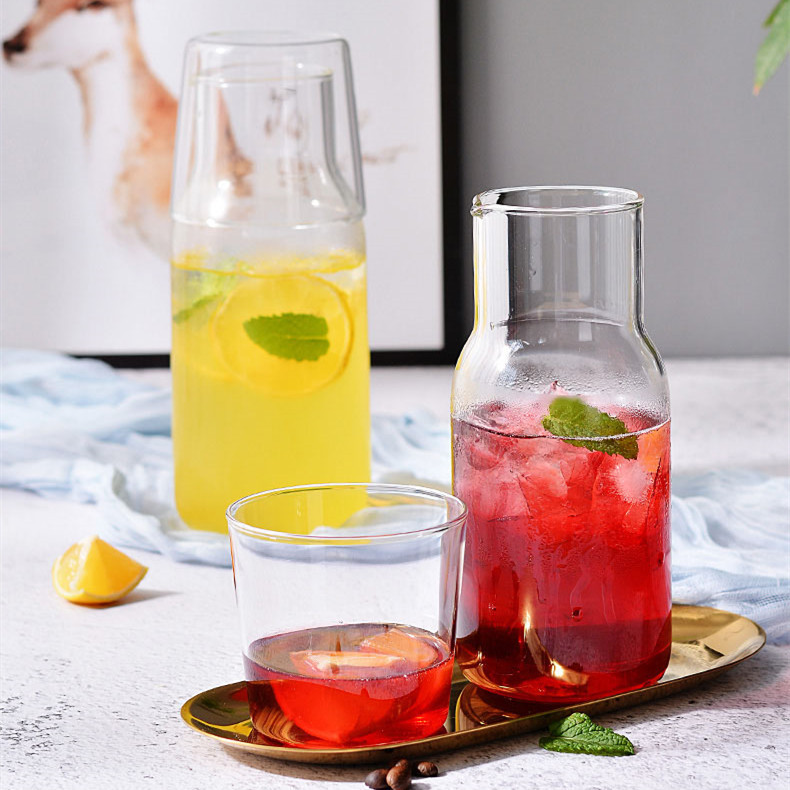 One Pot And One Cup High Borosilicate Glass Cold Water Kettle Set