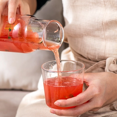 One Pot And One Cup High Borosilicate Glass Cold Water Kettle Set 02